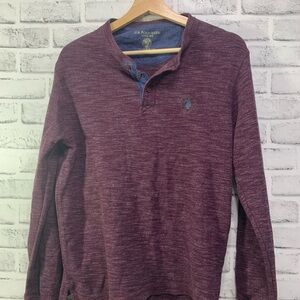 U.S. Polo Assn. Burgundy Long Sleeve Henley